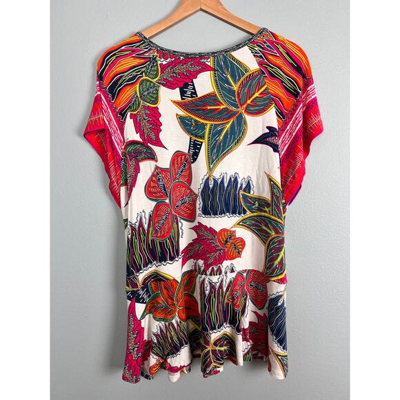 Soft‎ Surroundings Womens M Tigerwood Tunic Top Artsy Boho Coastal Resort Beach - Picture 4 of 11